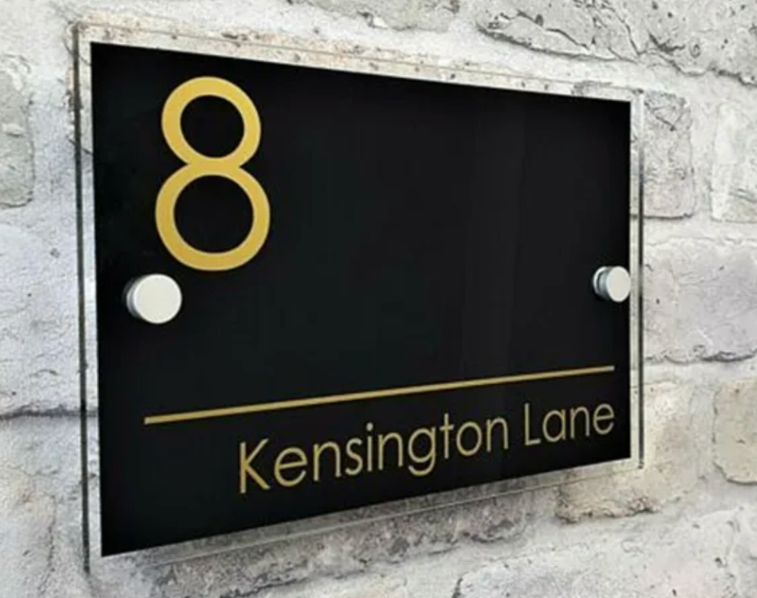 CUSTOM HOUSE SIGN NUMBER STREET SIGN COLOURED ACRYLIC ADDRESS DOOR WALL PLAQUE