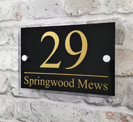 CUSTOM HOUSE SIGN NUMBER STREET SIGN COLOURED ACRYLIC ADDRESS DOOR WALL PLAQUE