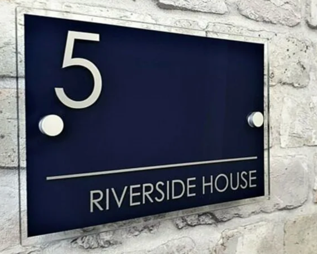 CUSTOM HOUSE SIGN NUMBER STREET SIGN COLOURED ACRYLIC ADDRESS DOOR WALL PLAQUE
