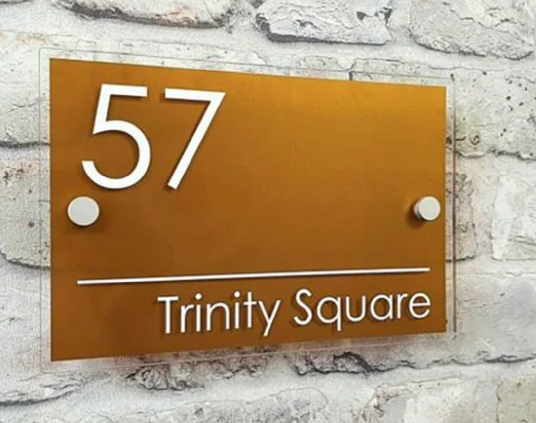 CUSTOM HOUSE SIGN NUMBER STREET SIGN COLOURED ACRYLIC ADDRESS DOOR WALL PLAQUE