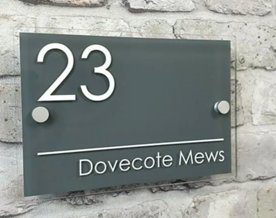 CUSTOM HOUSE SIGN NUMBER STREET SIGN COLOURED ACRYLIC ADDRESS DOOR WALL PLAQUE