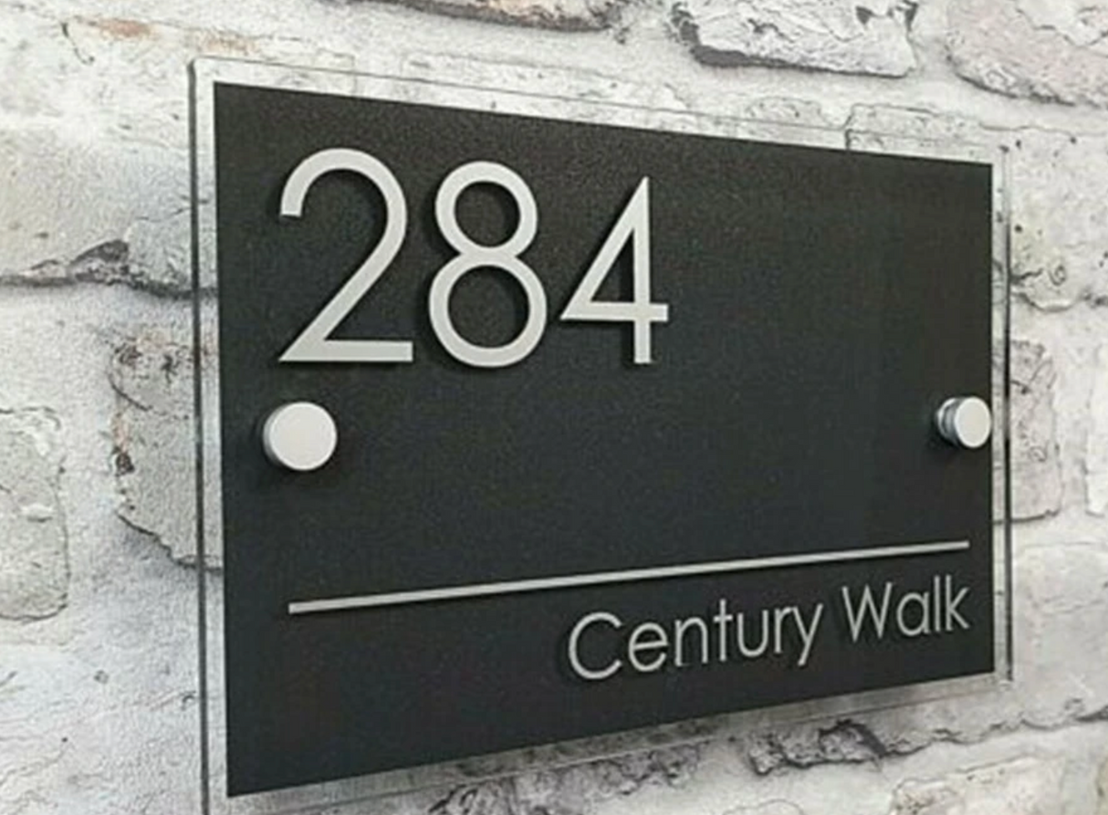 CUSTOM HOUSE SIGN NUMBER STREET SIGN COLOURED ACRYLIC ADDRESS DOOR WALL PLAQUE