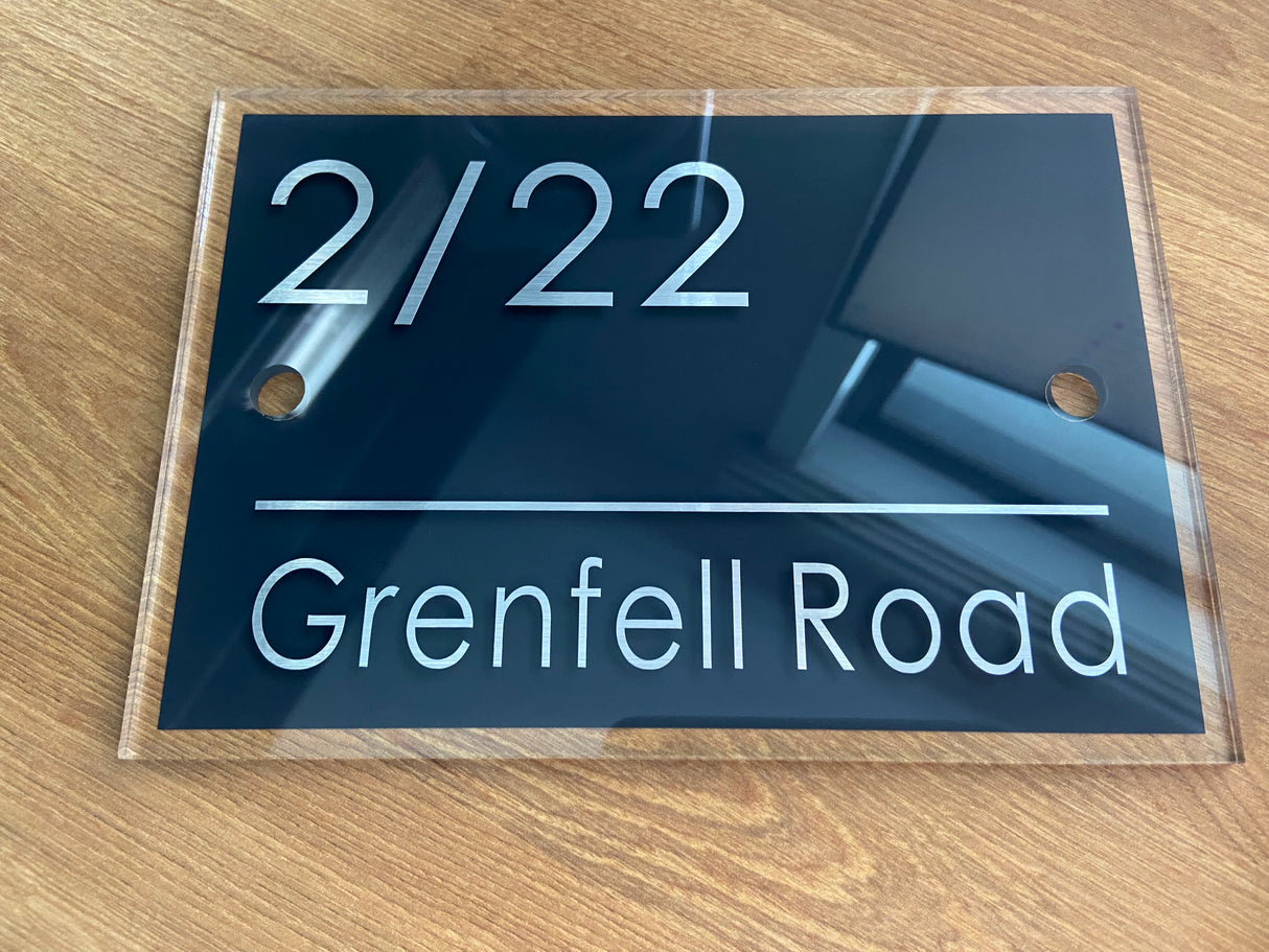 CUSTOM HOUSE SIGN NUMBER STREET SIGN COLOURED ACRYLIC ADDRESS DOOR WALL PLAQUE