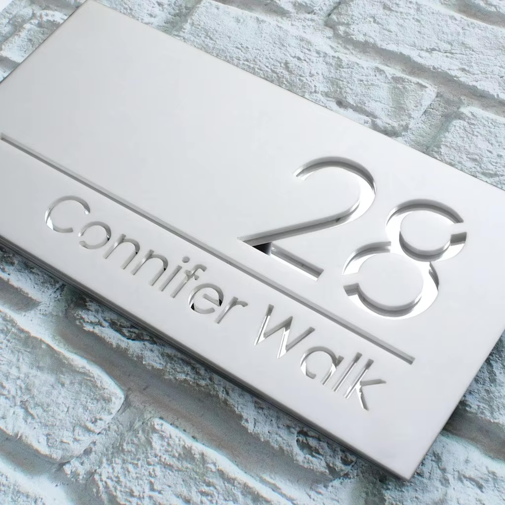 CUSTOM MODERN HOUSE SIGN NUMBER STREET SIGN ACRYLIC ADDRESS DOOR WALL PLAQUE