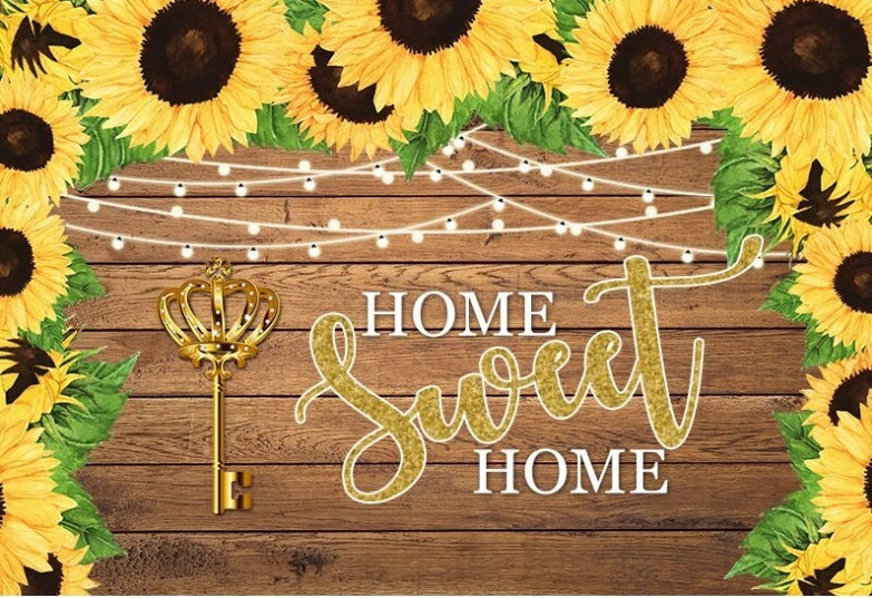 SUNFLOWERS HOME SWEET COMING PERSONALISED BIRTHDAY PARTY BANNER BACKDROP