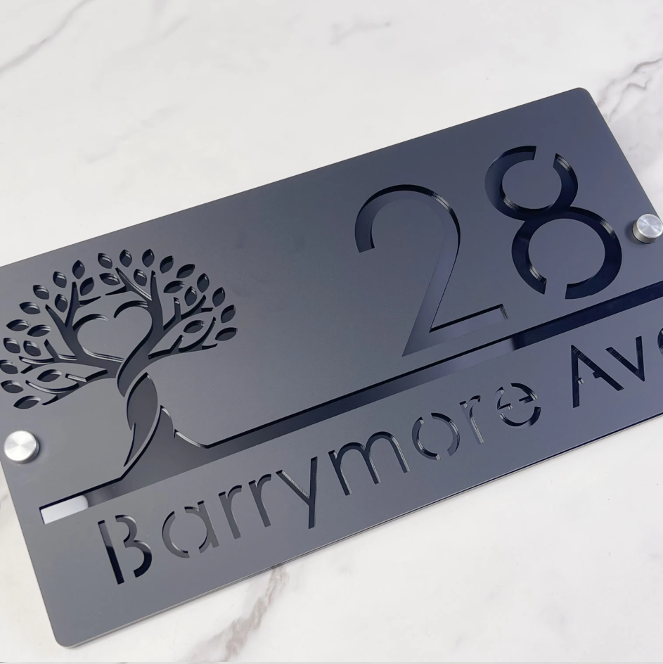 CUSTOM HOUSE SIGN NUMBER STREET SIGN TREE OF LIFE ACRYLIC ADDRESS DOOR WALL PLAQUE