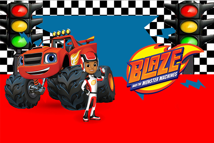 MONSTER TRUCK MACHINE PERSONALISED BIRTHDAY PARTY BANNER BACKDROP DECORATION