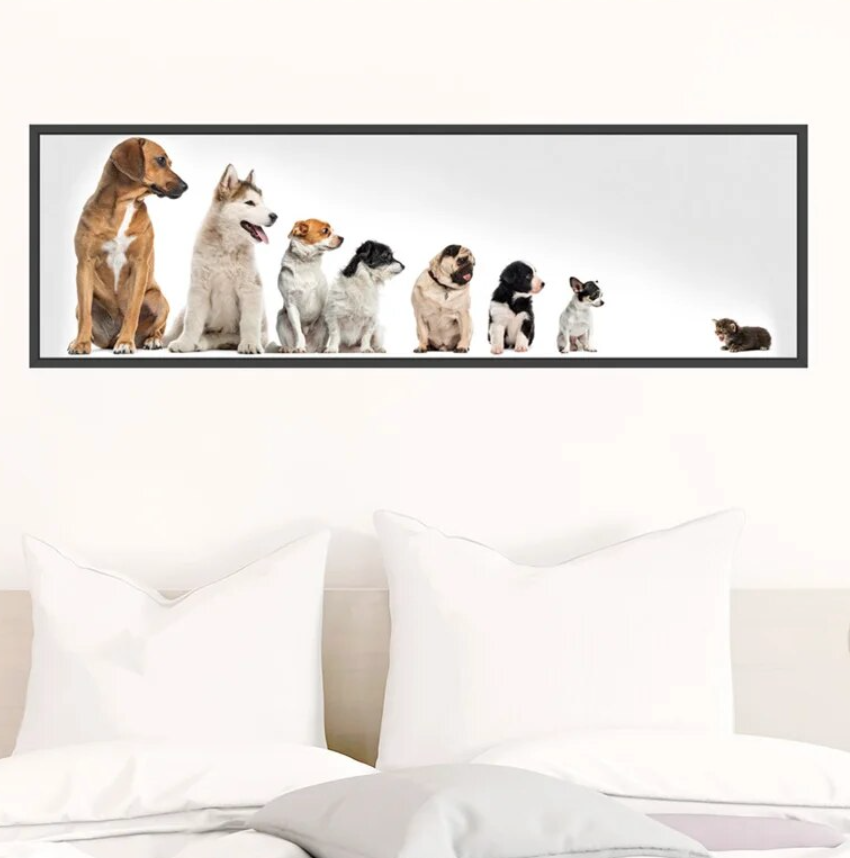 ANIMALS PUPPIES LINE UP DOGS KITTEN 3D WALL STICKER MURAL ART Decal