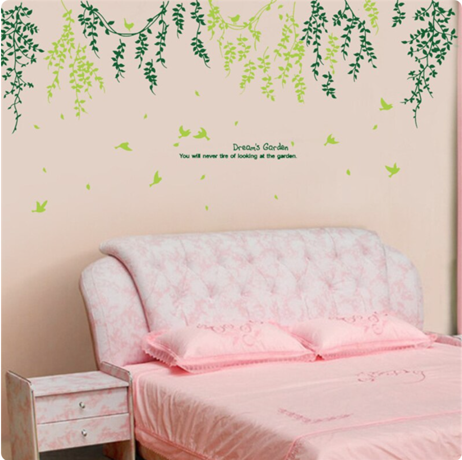 NATURE LEAVES FOLIAGE BIRDS FLOWERS 3D WALL STICKER MURAL ART Decal