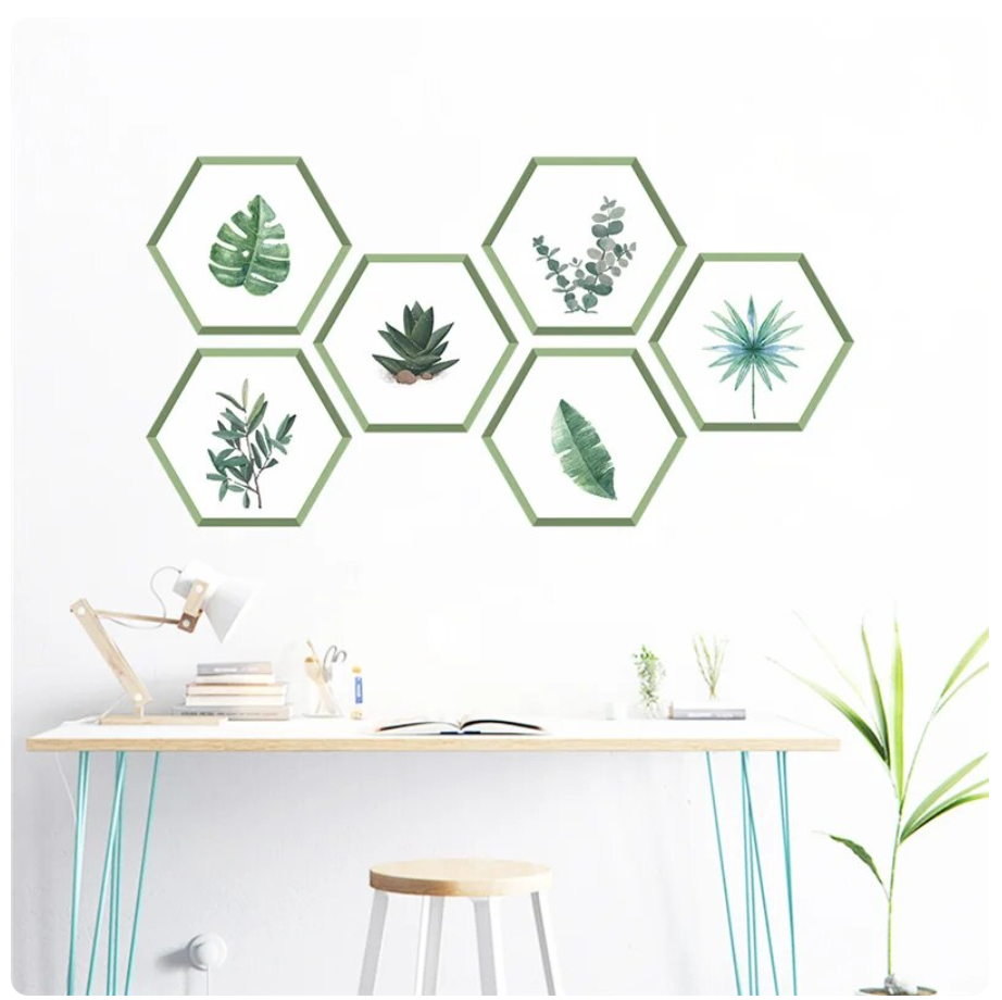 NATURE PLANTS LEAVES SUCCULENTS 3D WALL STICKER MURAL ART Decal