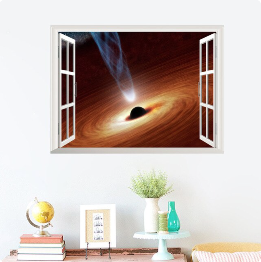 SPACE BLACK HOLE GALAXY SINGULARITY 3D WALL STICKER MURAL ART Decal
