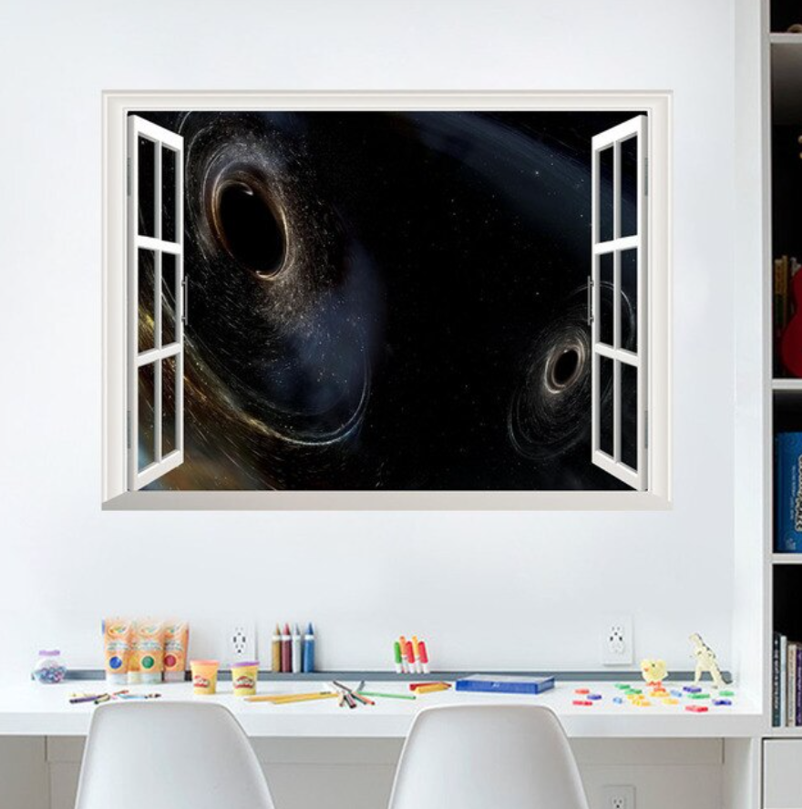 SPACE BLACK HOLE GALAXY STARS SINGULARITY 3D WALL STICKER MURAL ART Decal