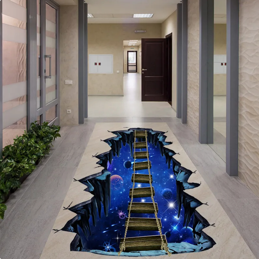 SPACE BRIDGE COSMOS GALAXY PLANETS STARS 3D WALL STICKER MURAL ART Decal