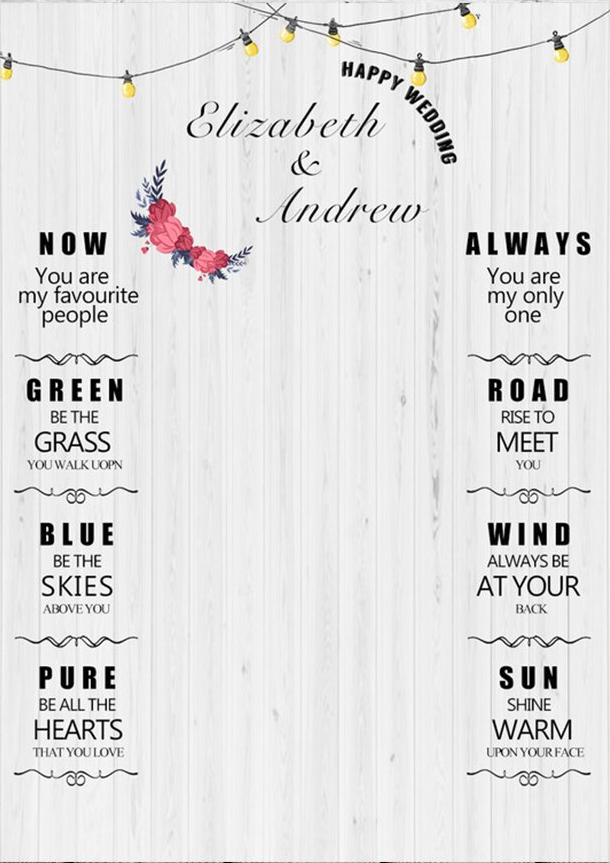 WEDDING ENGAGEMENT BRIDAL SHOWER WHITE VOWS BANNER BACKDROP DECORATION