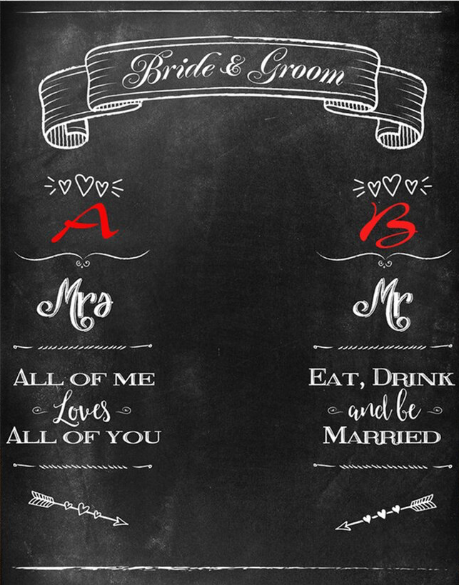 WEDDING ENGAGEMENT BRIDAL SHOWER BLACK WHITE BANNER BACKDROP DECORATION