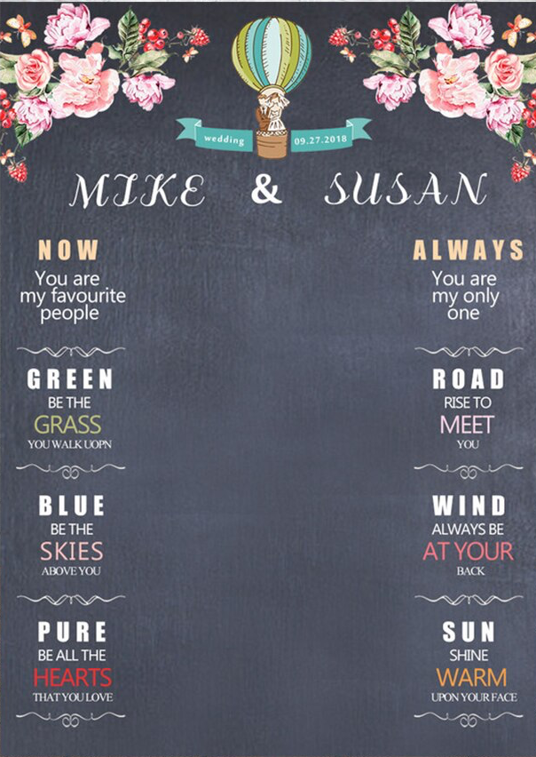 WEDDING ENGAGEMENT BRIDAL FLOWERS GREY PERSONALISED BANNER BACKDROP DECORATION