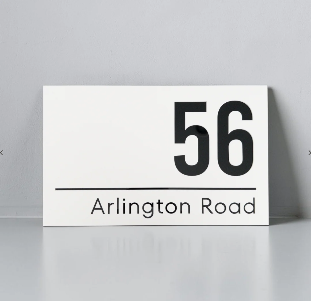Custom White Acrylic House Sign | Personalised Address Plaque