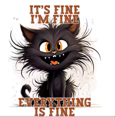 I'M FINE, EVERYTHING IS FINE NOVELTY TSHIRT T-SHIRT COTTON WHITE COMIC FUNNY