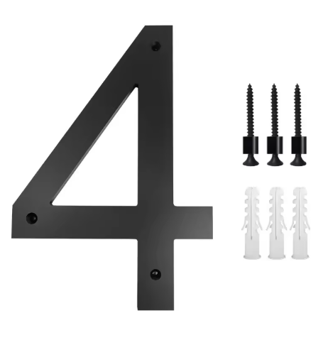 Custom Black Acrylic House Sign | Personalised Number & Letter Address Plaque