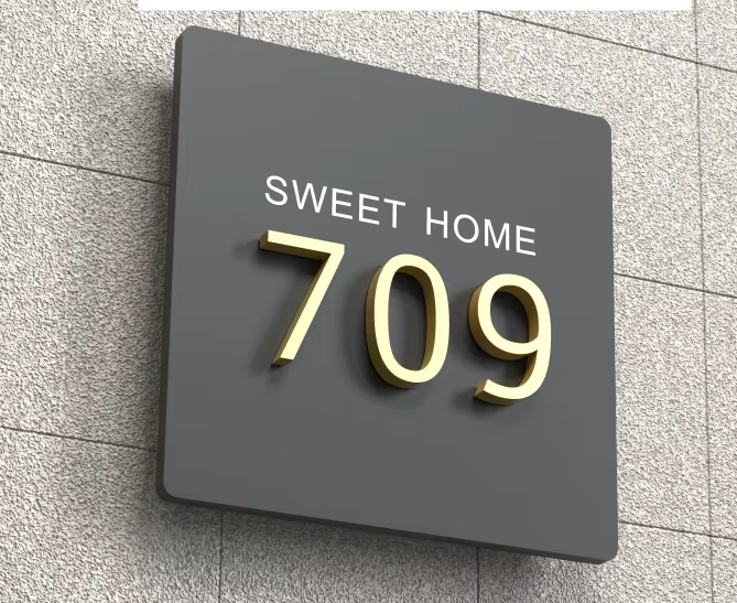 CUSTOM HOUSE SIGN ADDRESS SIGN 3D ACRYLIC MODERN HOUSE NUMBER PLAQUE STREET SIGN