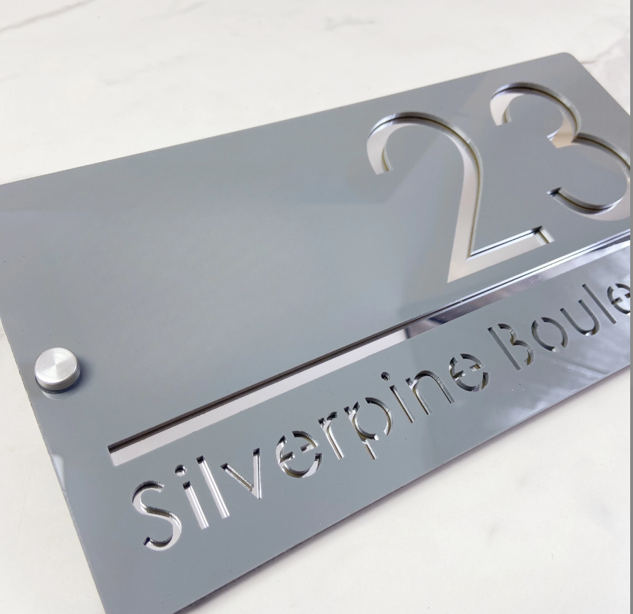 CUSTOM MODERN HOUSE SIGN NUMBER STREET SIGN ACRYLIC ADDRESS DOOR WALL PLAQUE