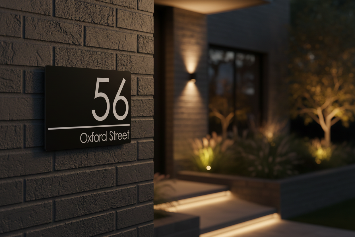 Hero with your black acrylic sign