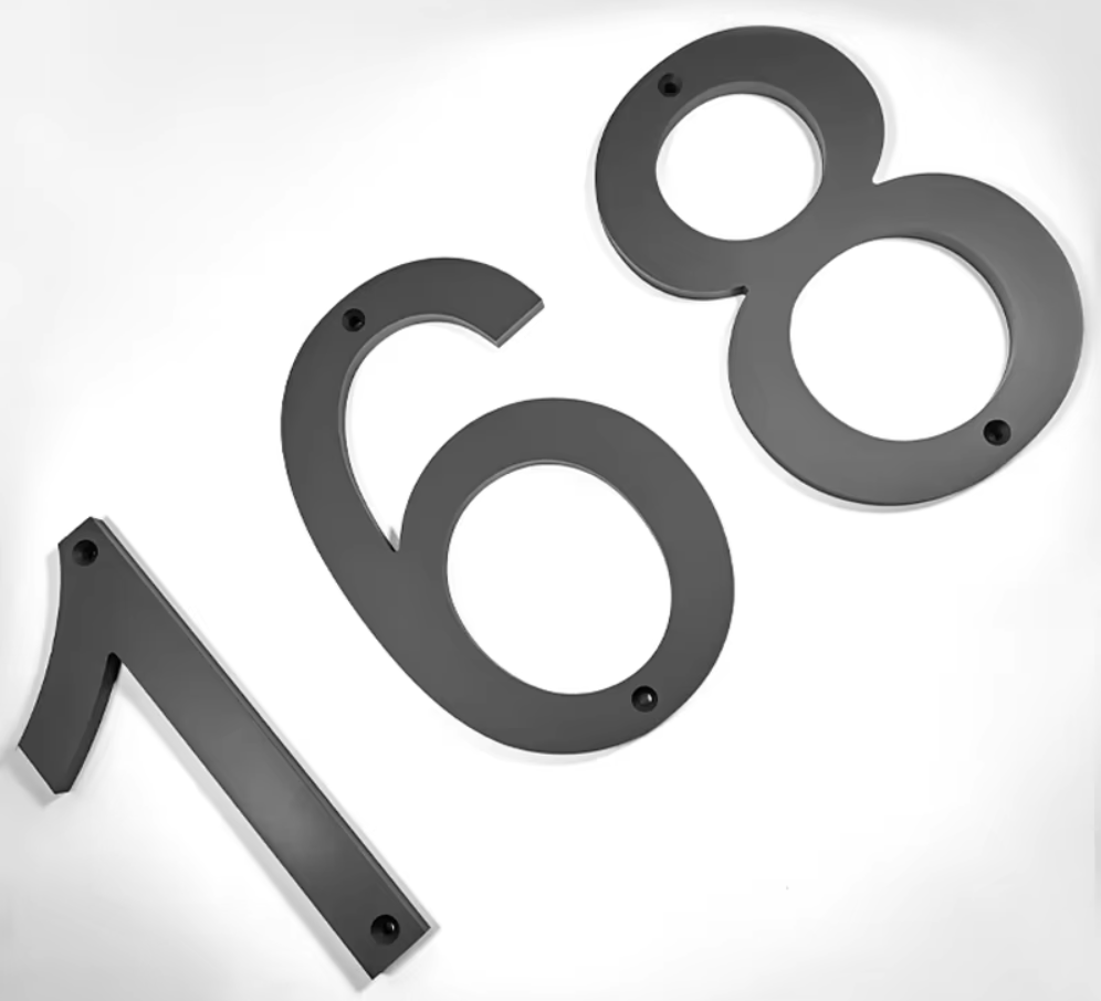 MODERN HOUSE NUMBER LETTER 30CM LARGE BIG ADDRESS SIGN BLACK ACRYLIC