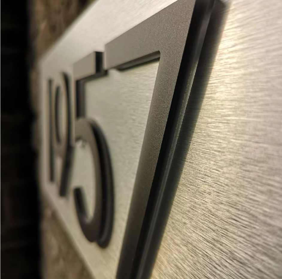 CUSTOM LED LIGHT HOUSE SIGN ADDRESS COMPOSITE ALUMINIUM NUMBER 3D WEATHERPROOF PLAQUE