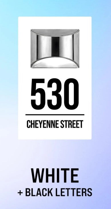 WHITE LED SOLAR POWERED OUTSIDE CUSTOM HOUSE SIGN NUMBER STREET HOUSE ADDRESS WALL SIGN