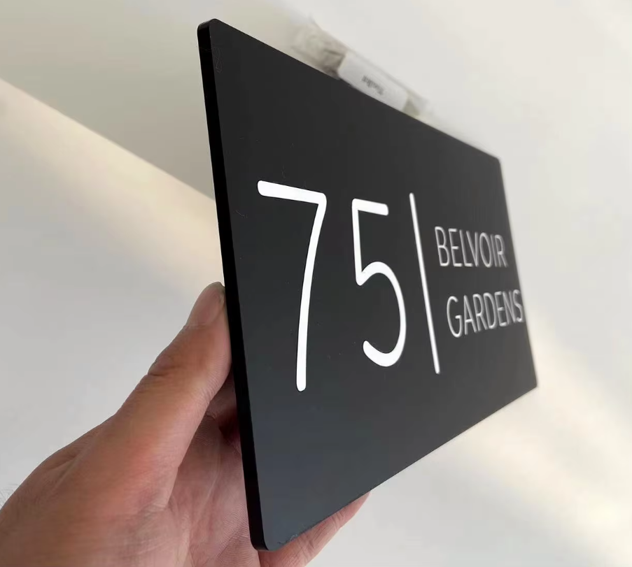 CUSTOM HOUSE SIGN NUMBER STREET SIGN MODERN ACRYLIC ADDRESS DOOR WALL PLAQUE