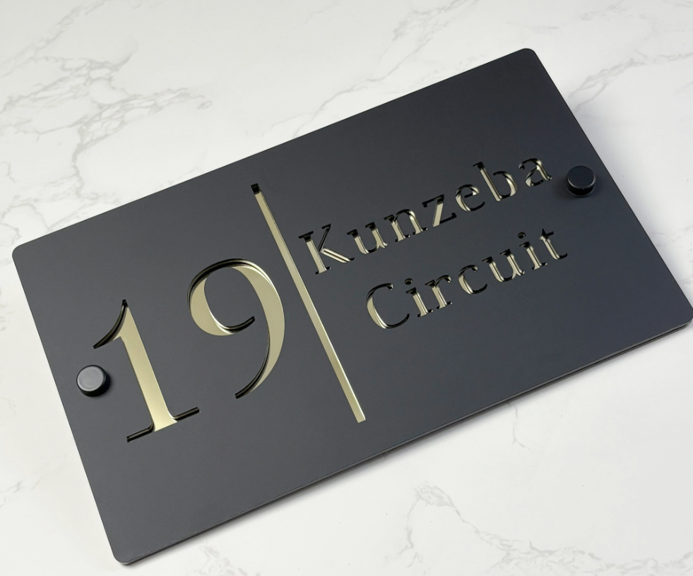 Custom Double-Layer Acrylic House Sign | Personalised Address Plaque