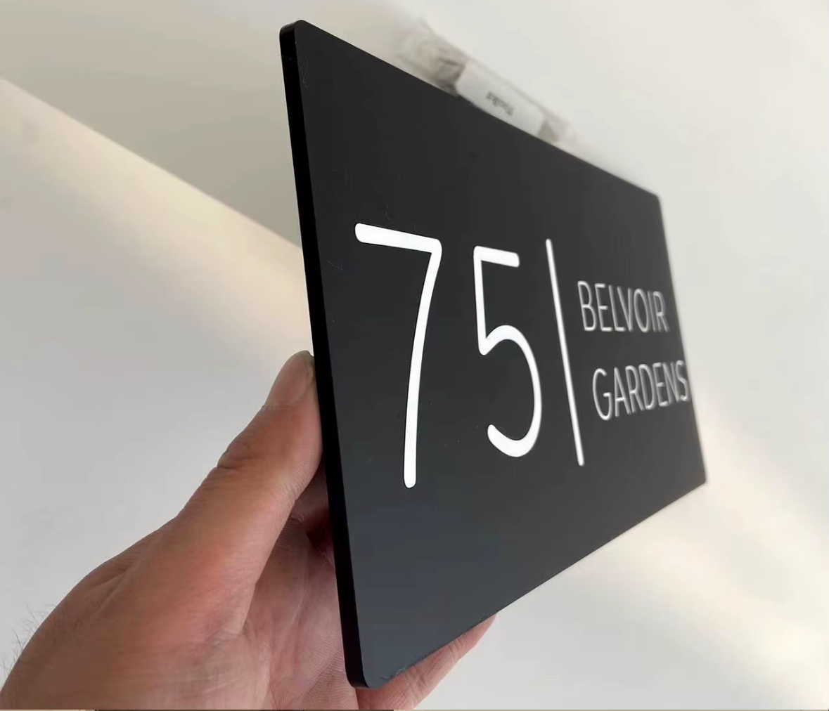 Custom Rectangle Acrylic House Sign | Personalised Number & Address Plaque