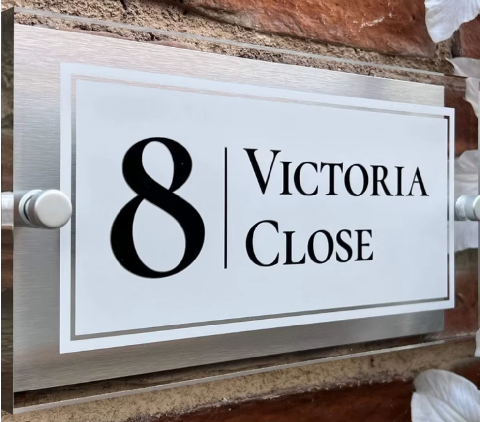 Custom 3D Glass Effect Acrylic House Sign | Personalised Address Plaque