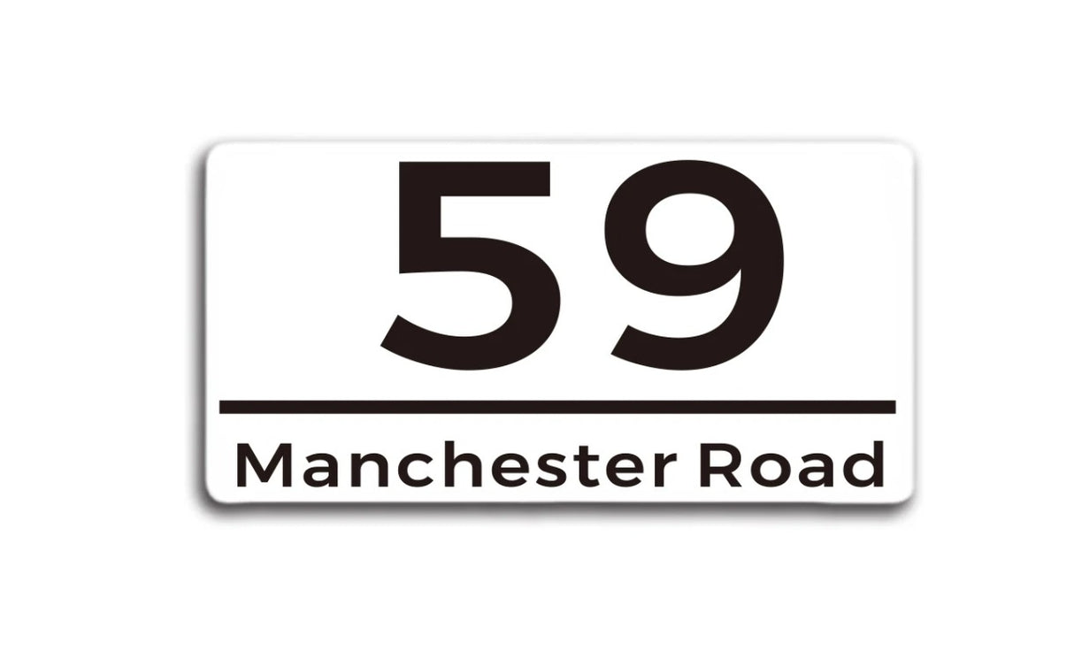 HOUSE SIGN NUMBER STREET SIGN BLACK WHITE ACRYLIC ADDRESS DOOR WALL PLAQUE