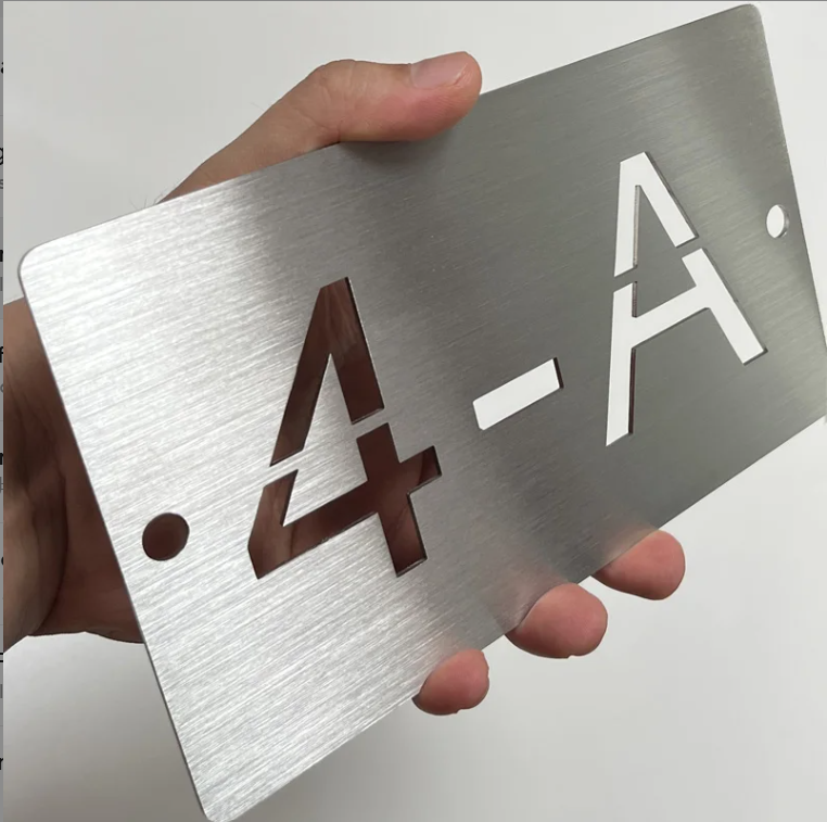 CUSTOM STAINLESS STEEL HOUSE SIGN NUMBER STREET SIGN SILVER ADDRESS DOOR WALL PLAQUE