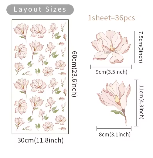 LILY FLOWERS FIRST IMPRESSIONS BUTTERFLIES PETAL 3D WALL STICKER MURAL Decal