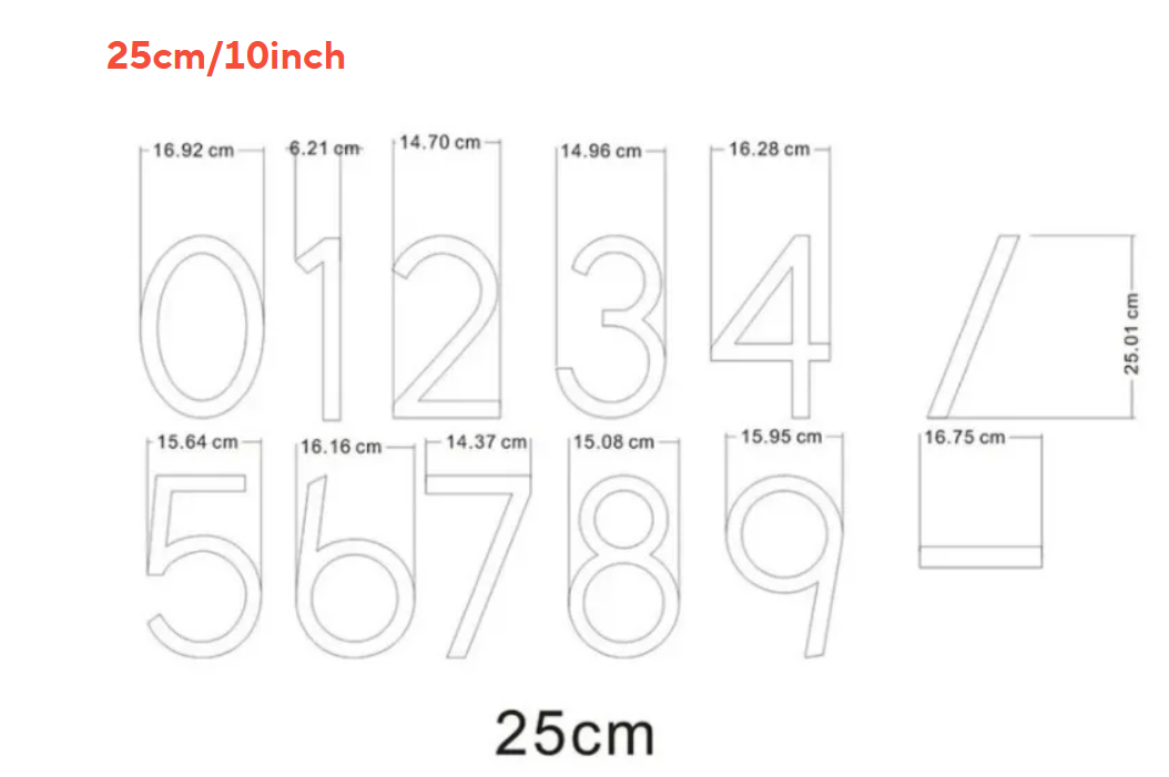Custom LED House Number Sign | Backlit Stainless Steel Address Plaque | Gold