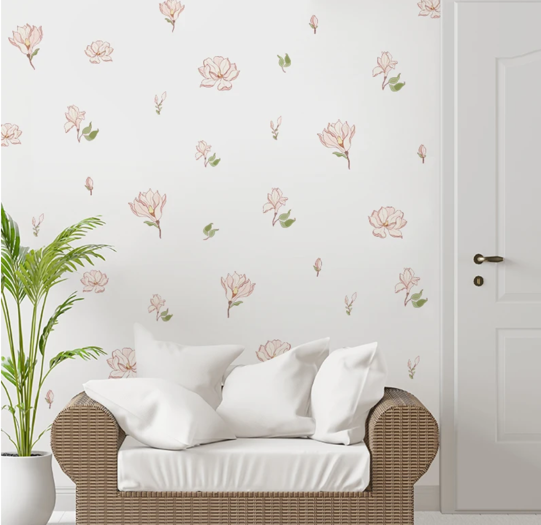 LILY FLOWERS FIRST IMPRESSIONS BUTTERFLIES PETAL 3D WALL STICKER MURAL Decal