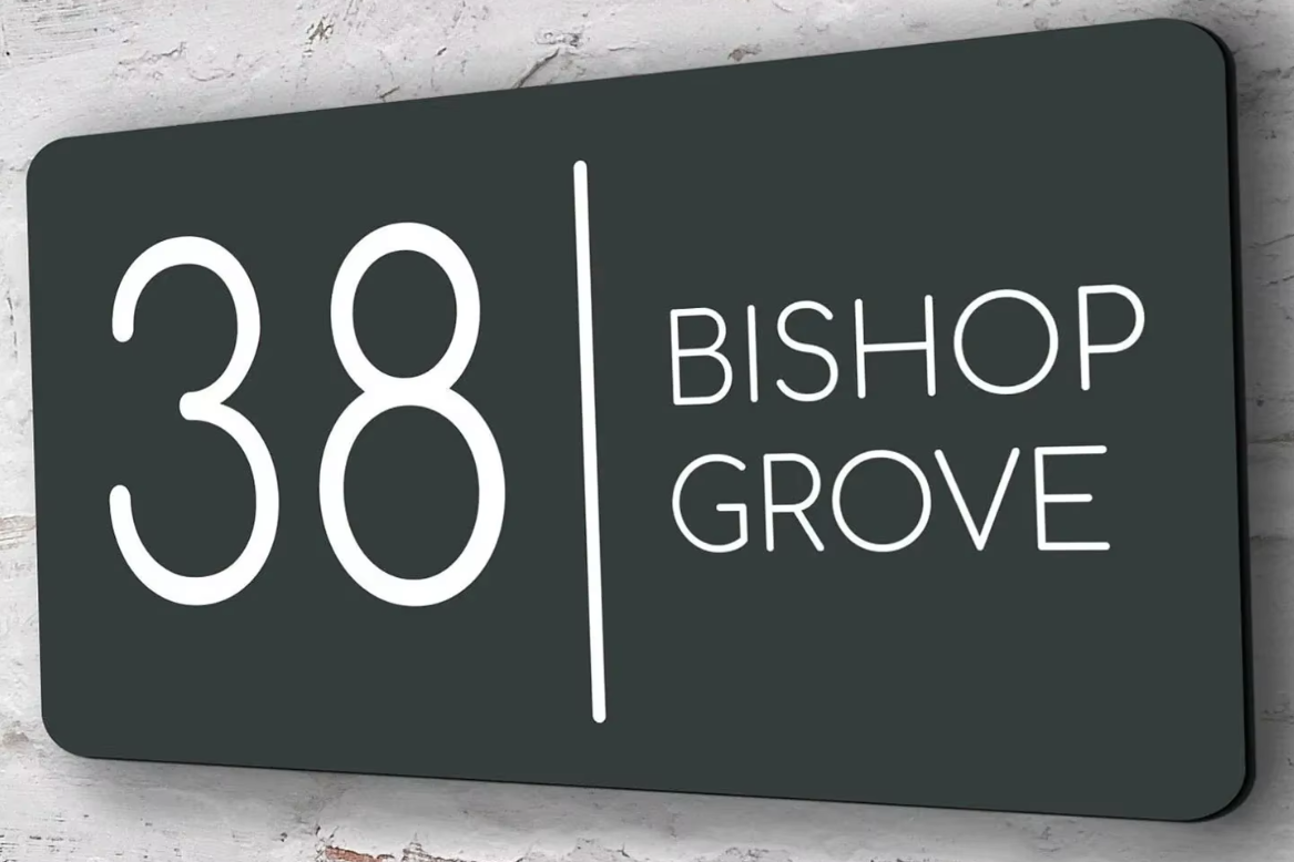 CUSTOM HOUSE SIGN NUMBER STREET SIGN RECTANGLE ACRYLIC ADDRESS DOOR WALL PLAQUE