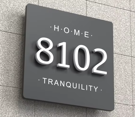 CUSTOM HOUSE SIGN ADDRESS SIGN 3D ACRYLIC MODERN HOUSE NUMBER PLAQUE STREET SIGN