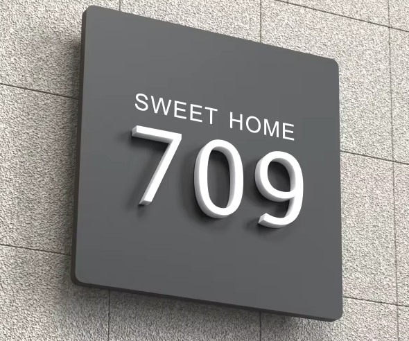 CUSTOM HOUSE SIGN ADDRESS SIGN 3D ACRYLIC MODERN HOUSE NUMBER PLAQUE STREET SIGN