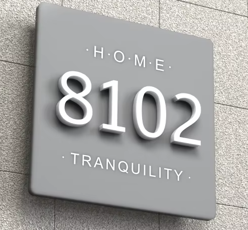 CUSTOM HOUSE SIGN ADDRESS SIGN 3D ACRYLIC MODERN HOUSE NUMBER PLAQUE STREET SIGN