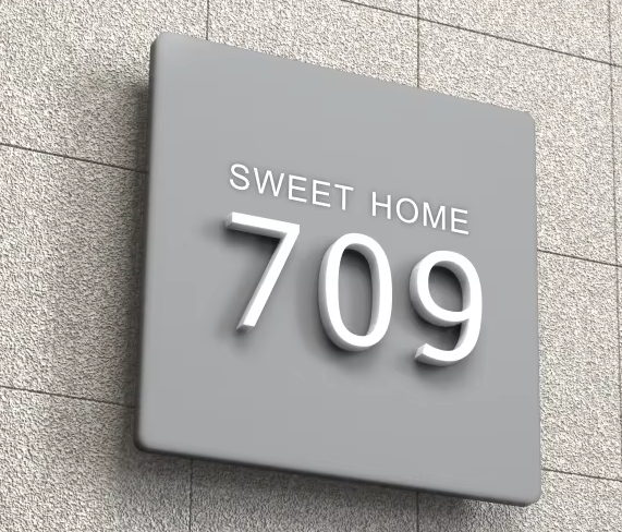 CUSTOM HOUSE SIGN ADDRESS SIGN 3D ACRYLIC MODERN HOUSE NUMBER PLAQUE STREET SIGN