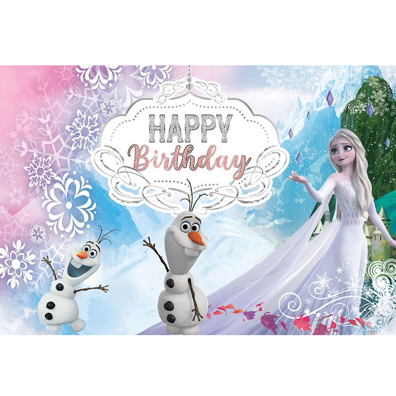 Pendon decorativo para fondo de cumpleaños Frozen Elsa