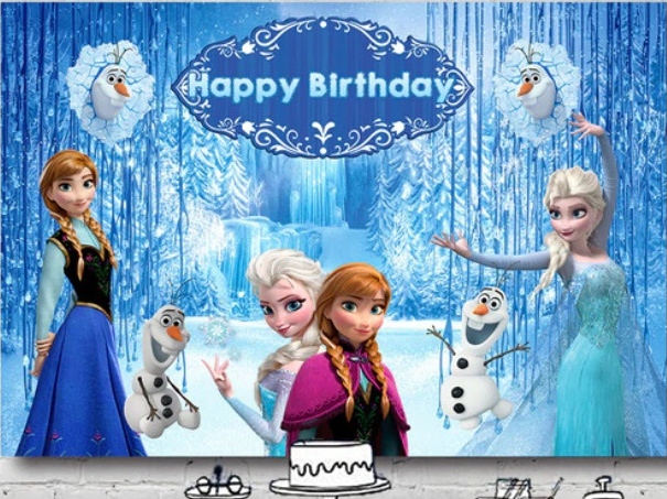FROZEN ANNA ELSA OLAF PERSONALISED BIRTHDAY PARTY SUPPLIES BANNER