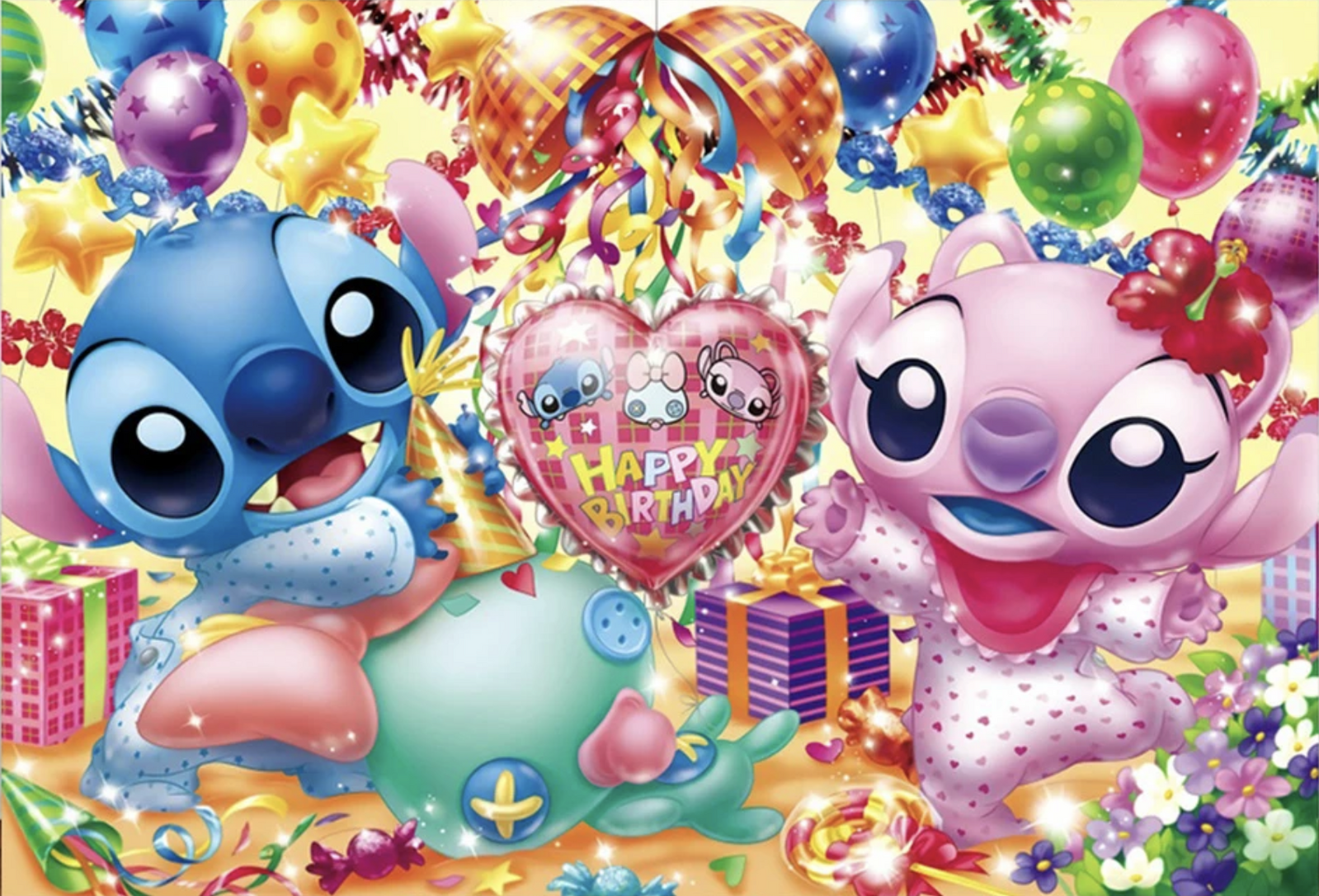 Disney Lilo Stitch Party Backdrops Children's Happy Birthday Decoration  Photographic Background Decorations Kids Decor Banner