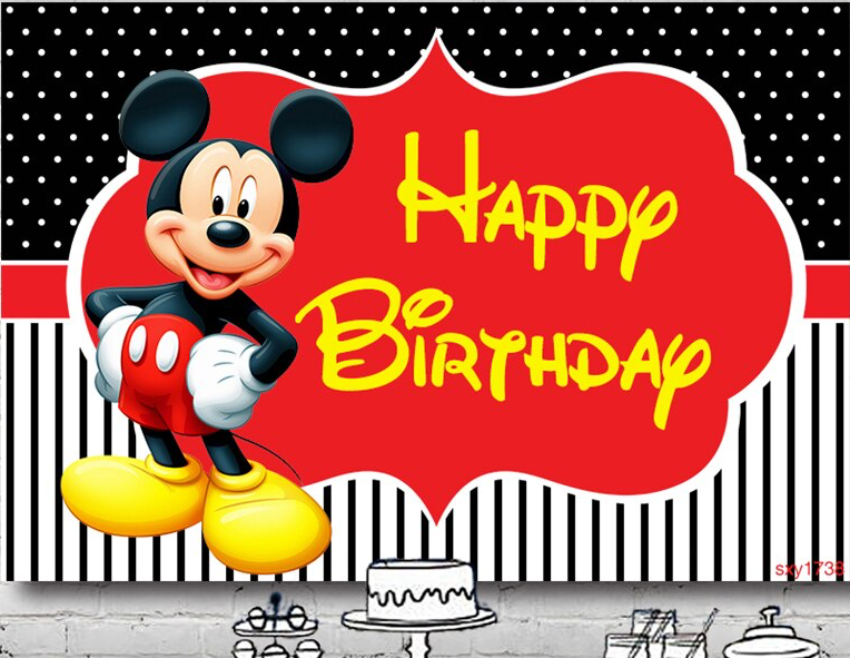 Mickey Mouse Polka Dots Personalised Birthday Party Supplies Banner Backdrop Dec Ebay 