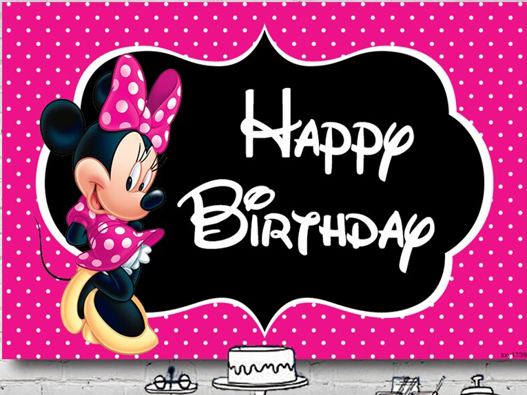 DISNEY MICKEY MINNIE MOUSE POLKADOTS PARTY SUPPLIES ROUND BIRTHDAY  PERSONALISED BANNER BACKDROP DECORATION - Beebi Belle