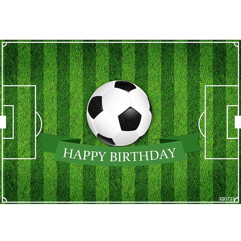 SOCCER FOOTBALL FIELD PERSONALISED BIRTHDAY PARTY BANNER BACKDROP