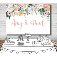 WEDDING BRIDAL SHOWER HENS FLOWERS PERSONALISED PARTY BANNER BACKDROP